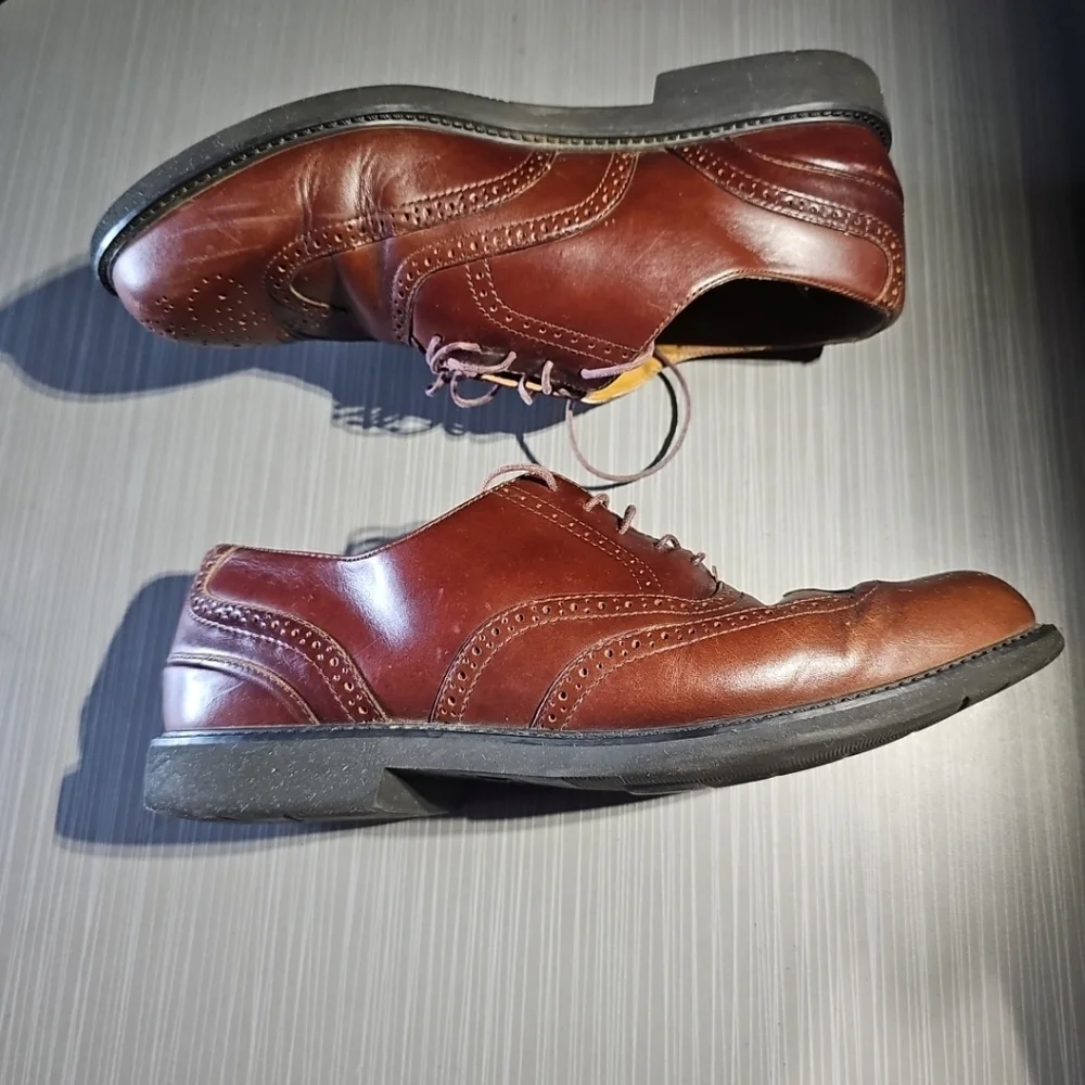 Rockport Brown Leather‎ Brogue Wingtip Oxford Dress Shoes Mens 9.5 M1771 Fair PO